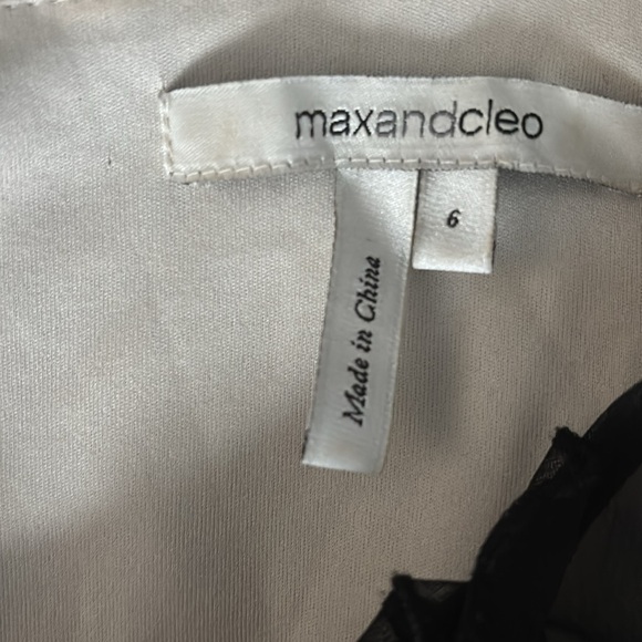 Max and Cleo Elegant Black ruffle sheer Sleeveless Dress Sz M - Picture 6 of 12